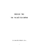 Bài giảng Thống kê tài chính - PGS.TS. Bùi Đức Triệu