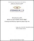 Bài giảng Dẫn luận ngôn ngữ học Phần 2: ĐH Phạm Văn Đồng (Chuẩn Nhất)