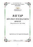 Bài tập môn Phân tích hoạt động kinh tế - ĐH Phạm Văn Đồng