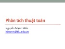 Bài giảng Cấu trúc dữ liệu và giải thuật: Phân tích thuật toán - Phan Mạnh Hiển (2020) [Chi tiết]