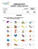 Semester test 2 grade 2: Letters Uu to Zz
