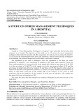 A study on stress management techniques in a hospital