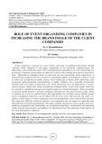 Role of event organising companies in increasing the brand image of the client companies