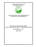 Đề cương chi tiết học phần: Động vật học (Dùng cho chuyên ngành Chăn nuôi thú y – chương trình đào tạo FOHE)