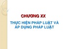 Thực hiện pháp luật và áp dụng pháp luật: Bài giảng Lý luận nhà nước và pháp luật - Chương 20