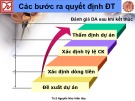Bài giảng Các bước ra quyết định đầu tư