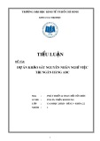 Tiểu luận môn Phát triển và thay đổi tổ chức: Dự án khảo sát nguyên nhân nghỉ việc tại Ngân hàng ABC