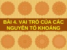 Bài giảng Sinh học 11 - Bài 4: Vai trò của các nguyên tố khoáng