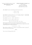 Đề thi Đại số cuối học kỳ III năm học 2015-2016 (Mã đề 01) - ĐH Sư phạm Kỹ thuật
