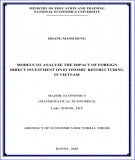 Abstract of Economics Doctoral thesis: Models to analyze the impact of foreign direct investment on economic restructuring in Vietnam