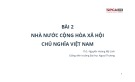 Bài giảng Lý luận nhà nước và pháp luật: Bài 2 - ThS. Nguyễn Hoàng Mỹ Linh