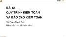 Bài giảng Kiểm toán căn bản: Bài 6 - TS. Phạm Thanh Thủy