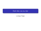 Bài giảng Đại số tuyến tính: Định thức của ma trận - Lê Xuân Thanh
