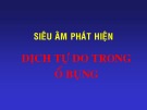 Bài giảng Siêu âm phát hiện dịch tự do trong ổ bụng
