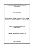 Summary of Economic dissertation: The quality of health care services by health insurance at district hospitals in Thai Nguyen province