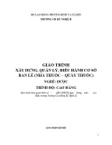 Giáo trình Xây dựng, Quản lý, Điều hành Cơ sở Bán lẻ (Nhà thuốc - Quầy thuốc) Nghề Dược trình độ Cao đẳng