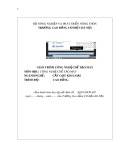 Giáo trình Cắt gọt kim loại (MĐ: Công nghệ chế tạo máy) - CĐ Cơ điện Hà Nội
