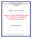 Khóa luận tốt nghiệp đại học: Khảo sát thành phần hóa học của vỏ thân cây me rừng Phyllanthus emblica Linn