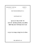 Luận văn Thạc sĩ Quản lý công: Quản lý nhà nước về Dân số - Kế hoạch hóa gia đình trên địa bàn tỉnh Quảng Nam