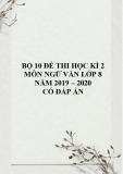 Bộ 10 đề thi học kì 2 Ngữ Văn lớp 8 năm 2019-2020 có đáp án (mới nhất)