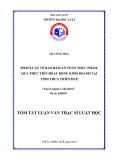 Tóm tắt Luận văn Thạc sĩ Luật học: Pháp luật về bảo đảm an toàn thực phẩm, qua thực tiễn hoạt động kinh doanh tại tỉnh Thừa Thiên Huế