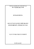 Luận văn Thạc sĩ Quản lý kinh tế: Quản lý ngân sách xã trên địa bàn huyện Hiệp Đức, tỉnh Quảng Nam