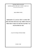 Luận văn Thạc sĩ Tâm lý học: Định kiến của giảng viên và sinh viên đối với sinh viên dân tộc thiểu số đang theo học ở một số trường đại học tại thành phố Hà Nội