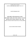 Luận án Tiến sĩ Ngôn ngữ học: Đối chiếu liên hệ phương thức biểu hiện nghĩa liên nhân trong văn bản hướng dẫn sử dụng thuốc Anh - Việt (Theo lý thuyết ngôn ngữ học chức năng hệ thống)
