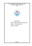 Bài giảng Động vật không xương sống ở nước ngành Nuôi trồng thủy sản trình độ Cao đẳng - CĐ Thủy Sản