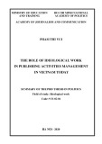 Summary of the PhD thesis in politics: The role of ideological work in publishing activities management in Vietnam today