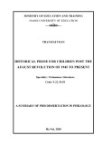 A Summary of PhD Dissertation in Philology: Historical prose for Children post the August Revolution of 1945 to present