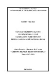 Tóm tắt luận văn Thạc sĩ Lý luận và phương pháp dạy học bộ môn Mỹ thuật: Nâng cao chất lượng dạy học các môn Mỹ thuật cơ sở tại khoa công nghệ thông tin trường Cao đẳng nghề Bách khoa Hà Nội
