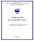 Tài liệu học tập Quản trị bán hàng: Phần 1