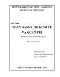 Giáo trình Toán kinh tế và quản trị Phần 1: Trường ĐH Tài chính Marketing