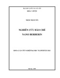 Nghiên cứu bào chế nano berberin: Khóa luận tốt nghiệp ngành Dược học