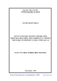 Luận văn Thạc sĩ Khoa học giáo dục: Quản lí giáo dục đạo đức cho học sinh thông qua hoạt động trải nghiệm ở các trường THCS huyện Văn Bàn, tỉnh Lào Cai
