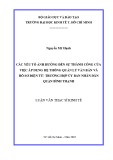 Luận văn Thạc sĩ Kinh tế: Các yếu tố ảnh hưởng đến sự thành công của việc áp dụng hệ thống quản lý văn bản và hồ sơ điện tử: Trường hợp Ủy Ban Nhân dân quận Bình Thạnh