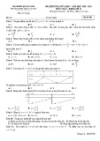 Đề thi giữa học kì 1 Toán lớp 12 năm 2020-2021 có đáp án trường THPT Trần Văn Dư