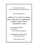 Luận văn Thạc sĩ Kinh tế: Nghiên cứu các yếu tố tác động đến sự thỏa mãn của khách hàng đối với dịch vụ tiệc cưới tại Thành phố Cần Thơ