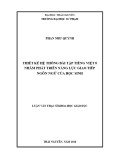 Luận văn Thạc sĩ: Thiết kế hệ thống bài tập tiếng Việt 8 phát triển năng lực giao tiếp ngôn ngữ cho học sinh