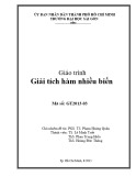 Giáo trình Giải tích hàm nhiều biến Trường ĐH Sài Gòn chuẩn nhất