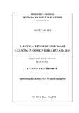 Luận văn Thạc sĩ Kinh tế: Xây dựng chiến lược kinh doanh của công ty cổ phần Bibica đến năm 2015