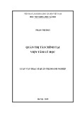 Quản trị tài chính: Luận văn Thạc sĩ Quản trị kinh doanh tại Viện Tâm lý học
