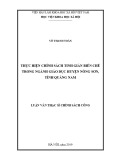 Luận văn Thạc sĩ Chính sách công: Thực hiện chính sách tinh giản biên chế trong Ngành Giáo dục huyện Nông Sơn, tỉnh Quảng Nam