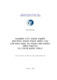 Tóm tắt Luận án Tiến sĩ: Nghiên cứu phát triển phương pháp phát hiện các lỗi bảo mật an ninh cho phần mềm nhúng và cách khắc phục