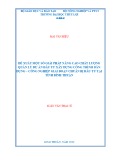 Giải pháp nâng cao chất lượng quản lý dự án đầu tư xây dựng công trình dân dụng, công nghiệp tại tỉnh Bình Thuận (Luận văn Thạc sĩ Quản lý xây dựng)