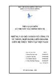 Tiểu luận môn Lý thuyết Tài chính tiền tệ: Những vấn đề cơ bản về công ty tư nhân, hợp danh, liên doanh. Liên hệ thực tiễn tại Việt Nam