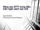 Bài giảng Nâng cao an toàn thông tin trong điều kiện ngân sách hạn chế