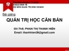 Bài giảng Quản trị học căn bản: Chương 1 - ThS. Phan Thị Thanh Hiền
