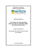 Khóa luận tốt nghiệp: Các nhân tố ảnh hưởng đến xây dựng thương hiệu Du lịch Vĩnh Long